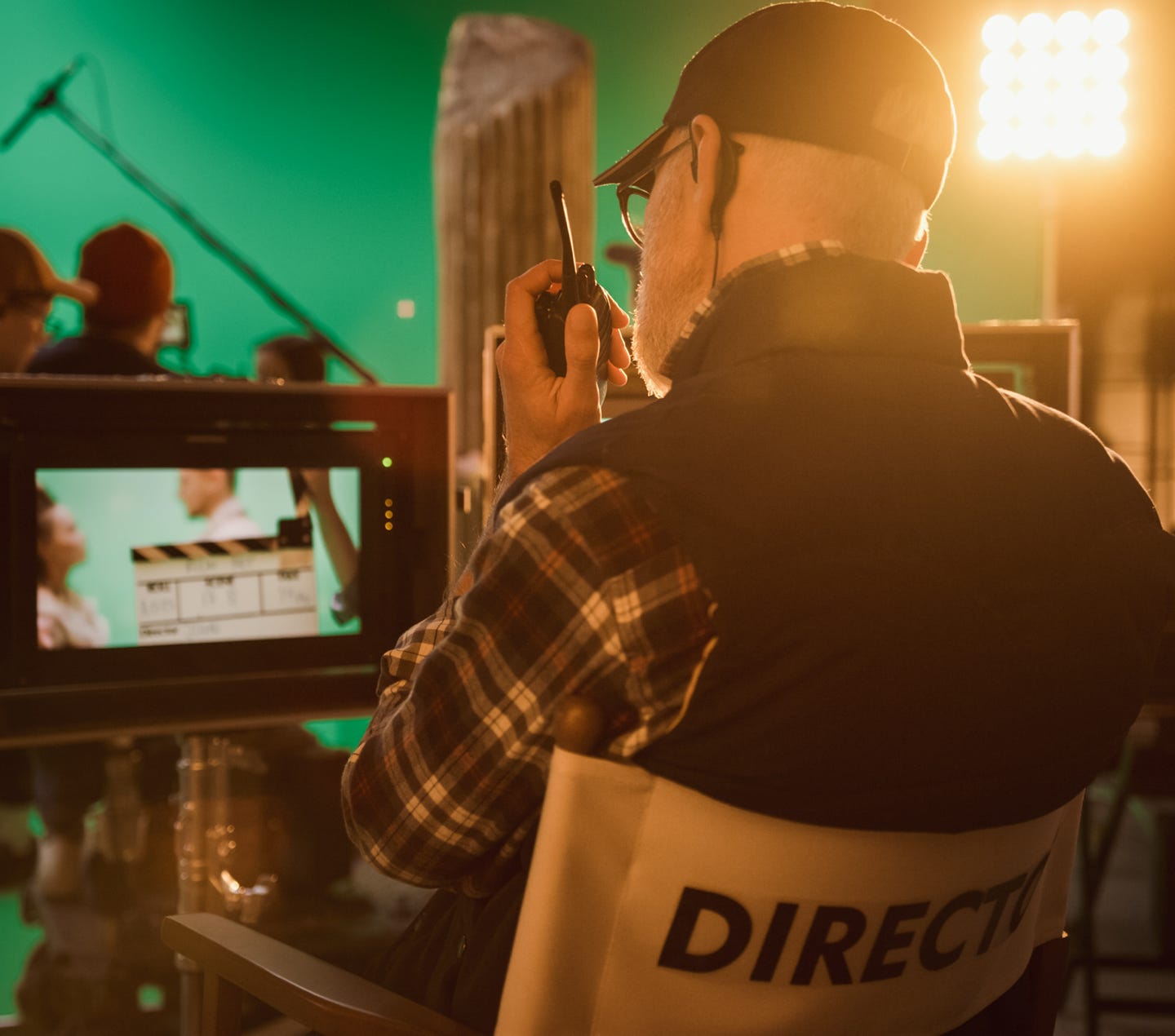 Woman Standing in Front of Video Camera